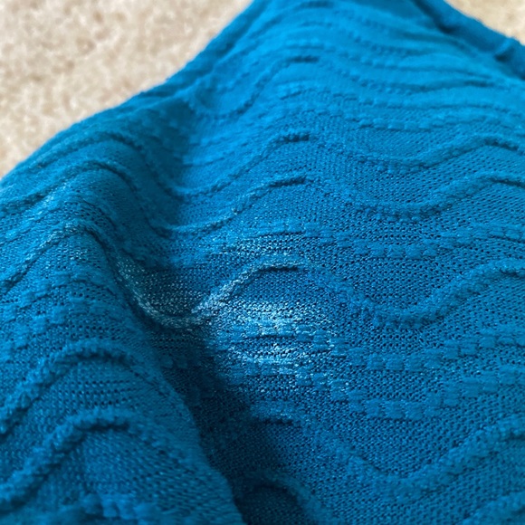 blue tie front bikini top - Picture 2 of 3